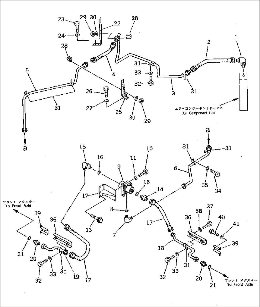 BRAKE OIL PIPING (FRONT BRAKE)(#10001-10659)