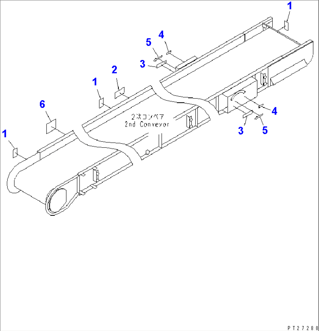 2ND CONVEYOR (INNER PARTS) (10/10) (600MM WIDTH) (WITH EMERGENCY SWITCH) (ENGLISH) (USA¤PUERTO RICO)(#1543-)