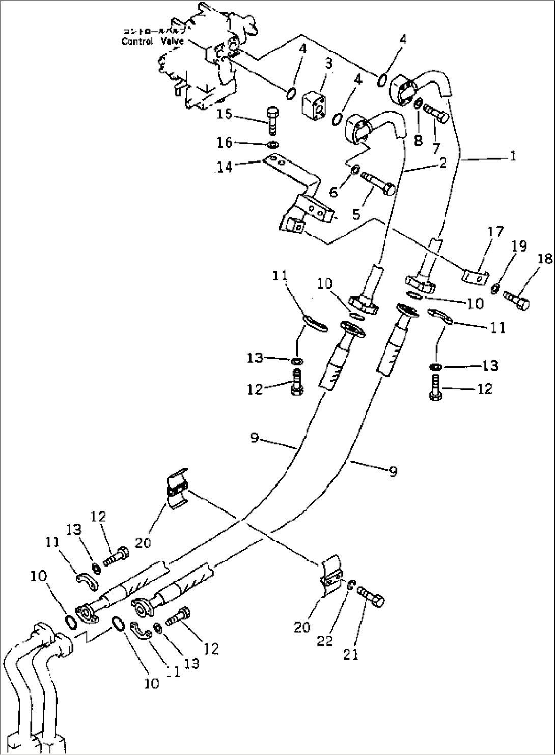 HYDRAULIC PIPING (TANK TO LIFT CYLINDER) (1/2)