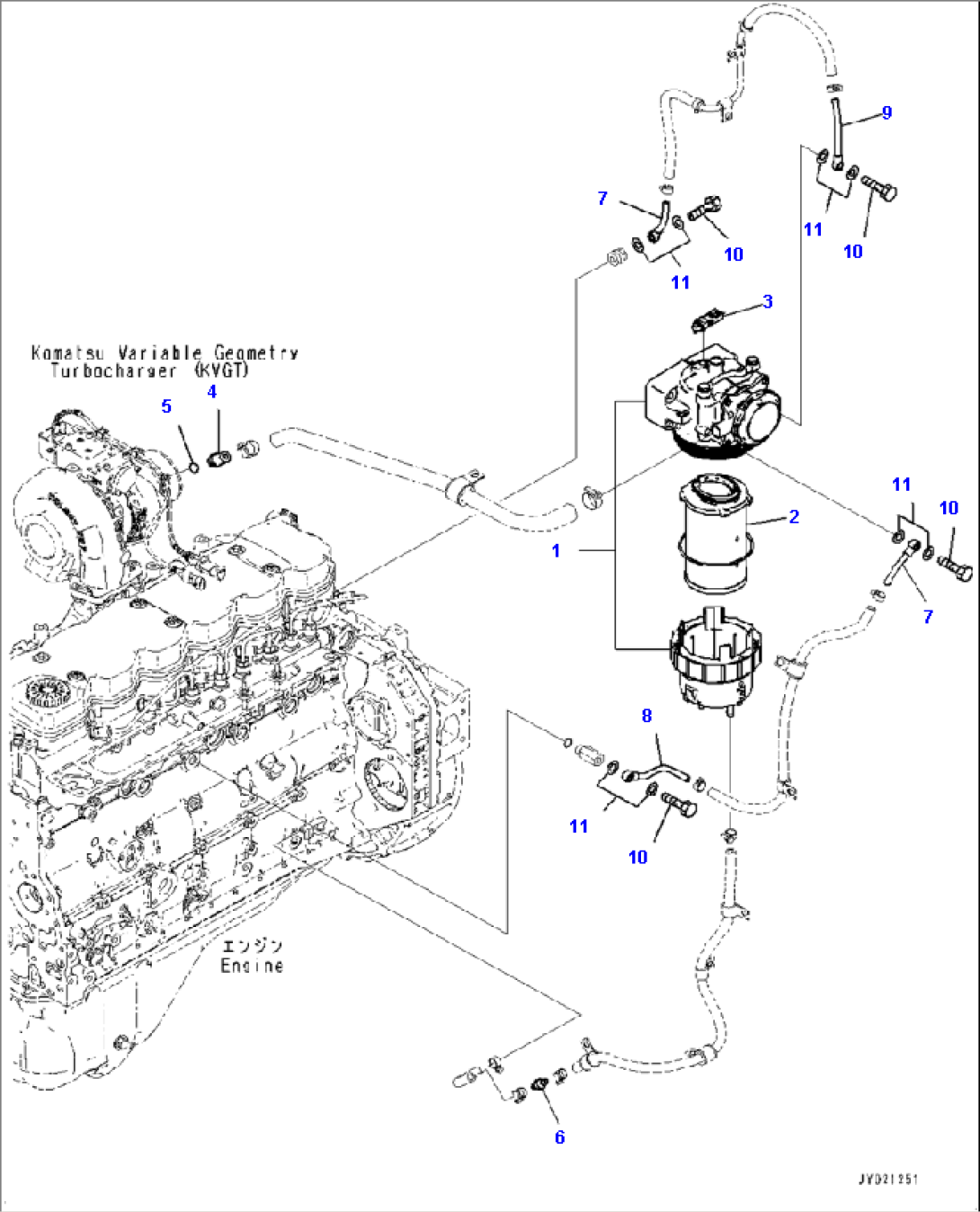 B9999-506001 KOMATSU CLOSED CRANKCASE VENTILATION (KCCV)