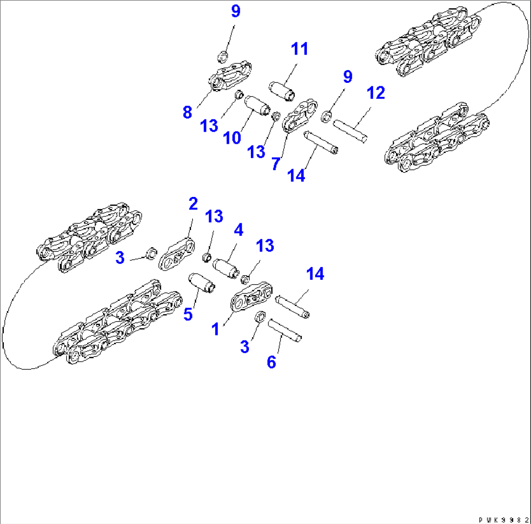 TRACK LINK (MASTER PIN TYPE) (SUPPLY PARTS)(#41001-41196)