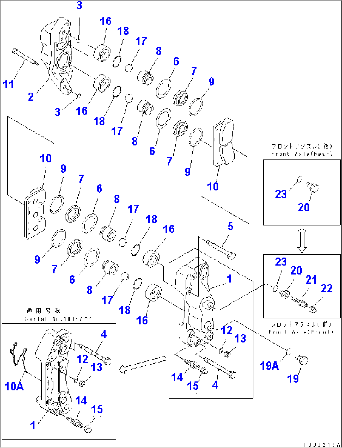 FRONT AXLE (CALIPER)(#10045-)