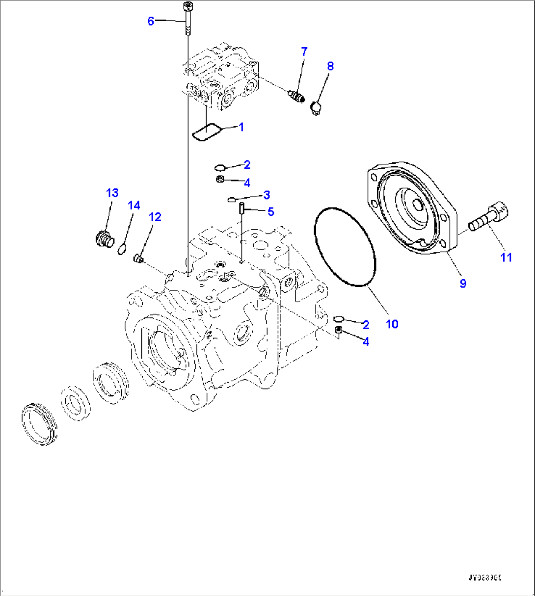 Torque Converter and Transmission, Steering and Hoist Pump (8/9) (#30001-)