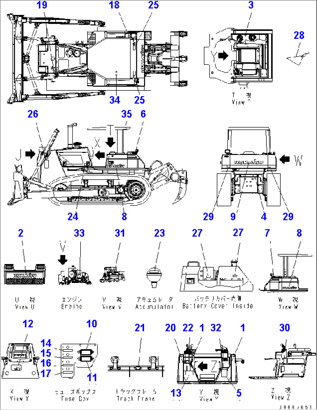 MARKS AND PLATES (FRENCH) (FOR WITHOUT CAB)(#20001-)