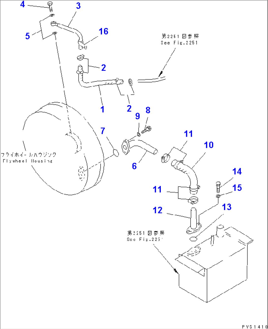 LUBRICATION PIPING (3/3) (RETURN LINE)