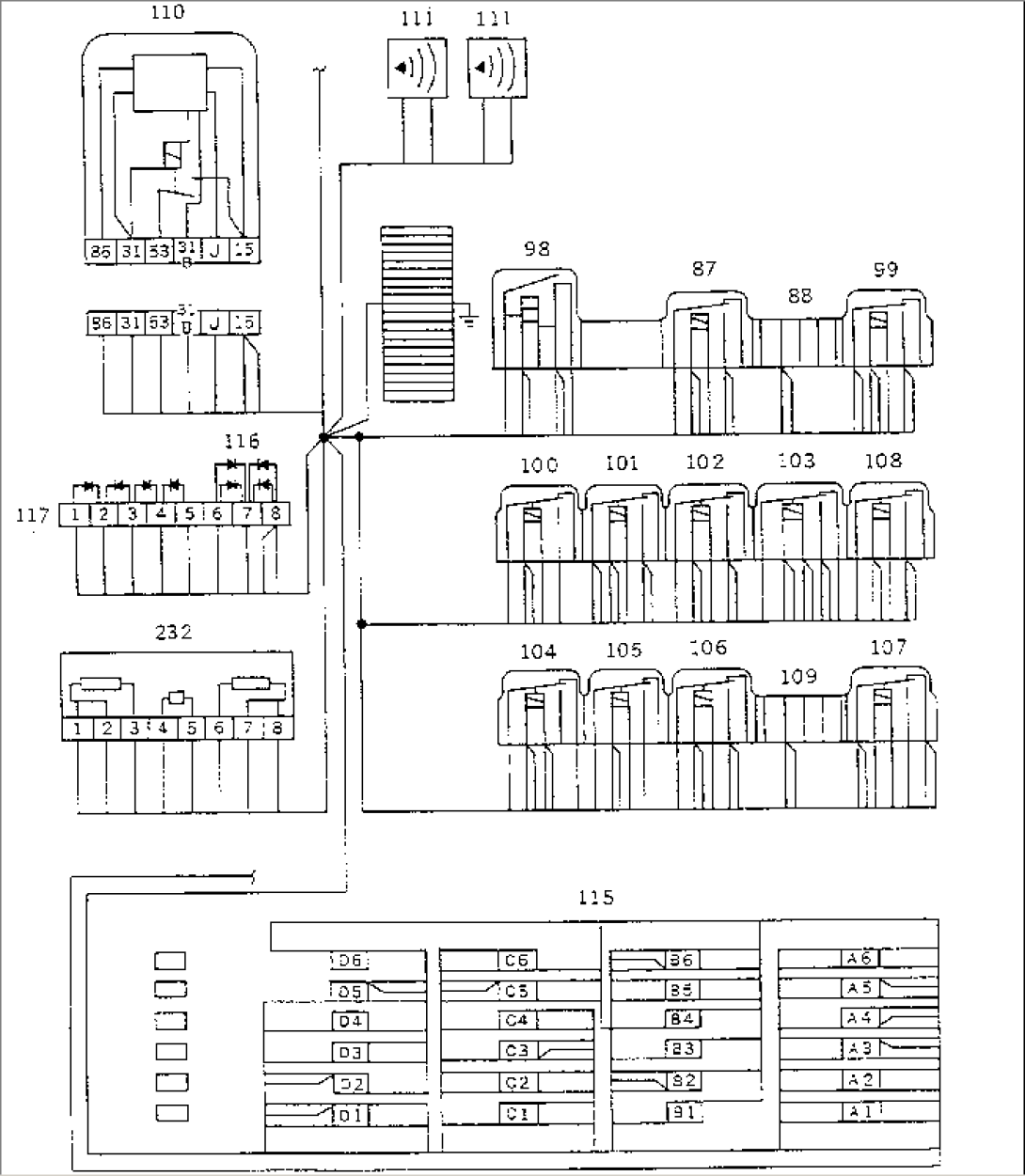 ELECTRICAL CIRCUIT (RELAY AND FUSE BOX)(#313001-313103)