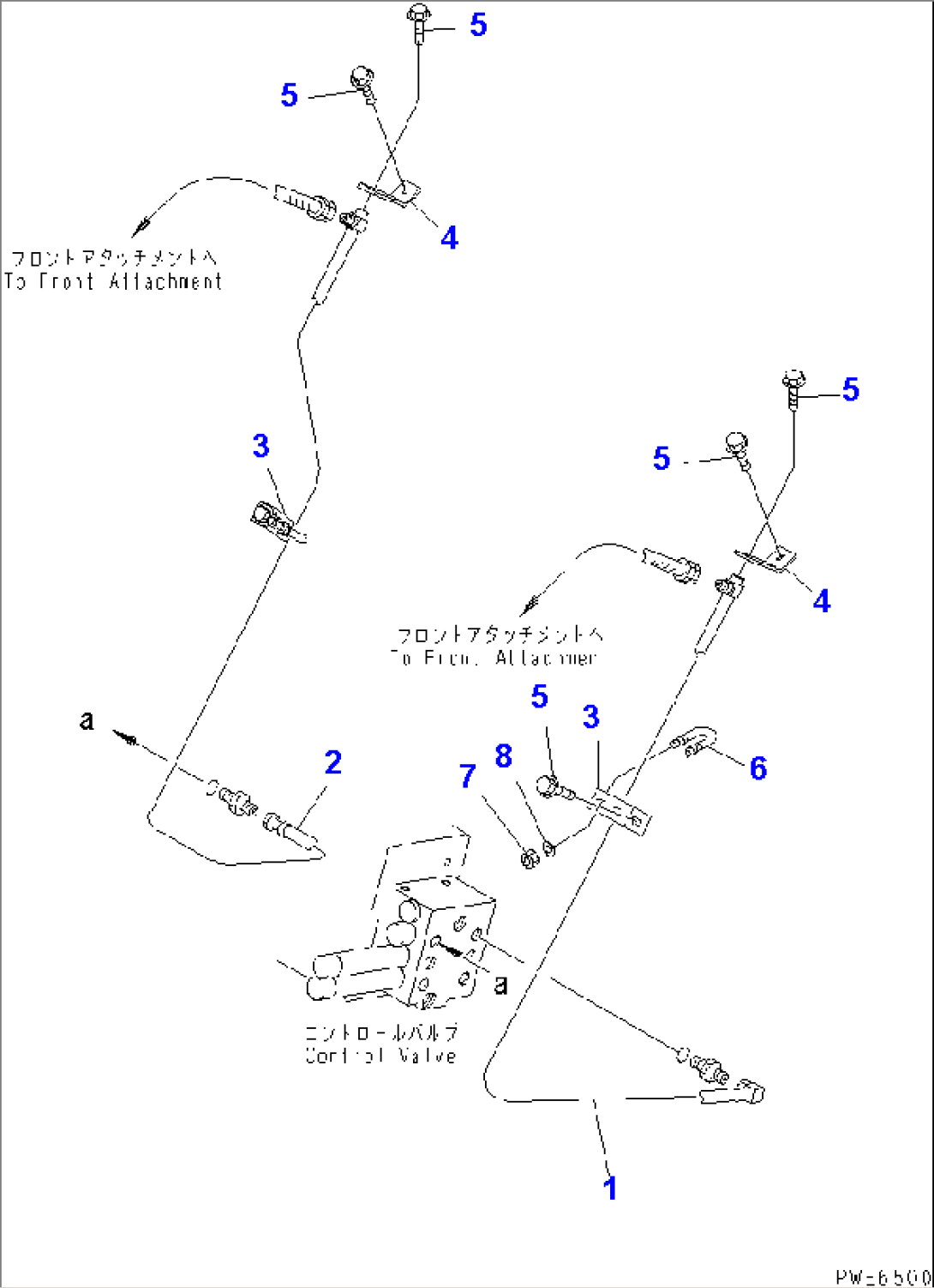 FRONT FRAME (FRONT ATTACHMENT LINE) (WITH 3-SPOOL CNT. VALVE AND FRONT ATTACHMENT)