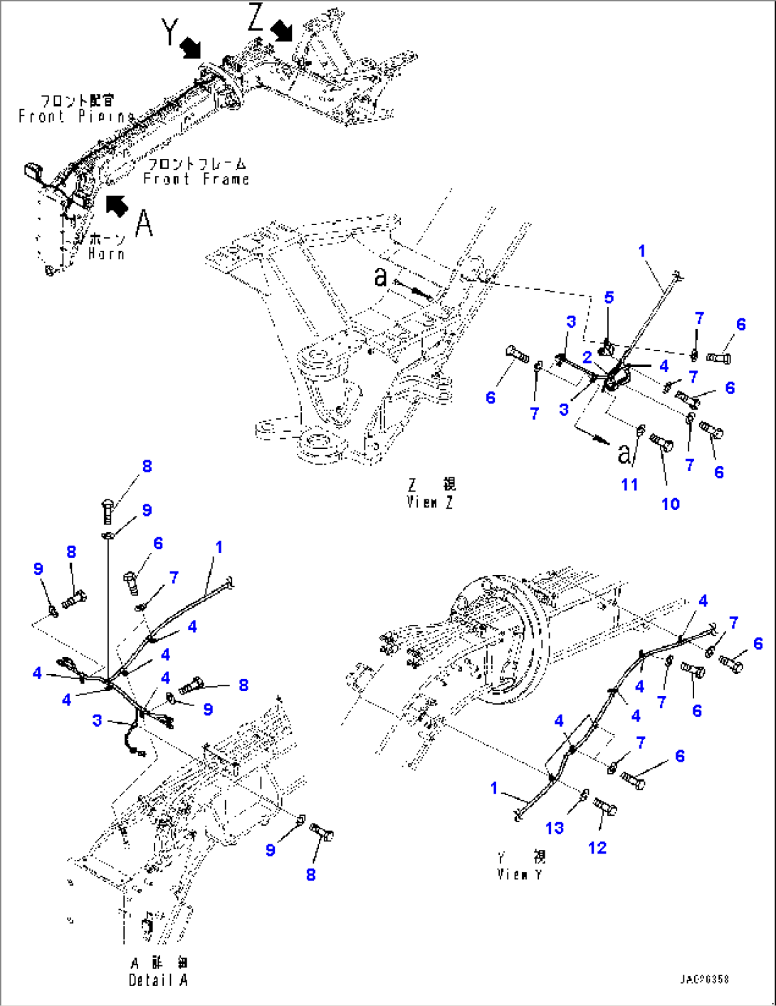 Electric Wiring Harness, Front Wiring Harness (#1001-)