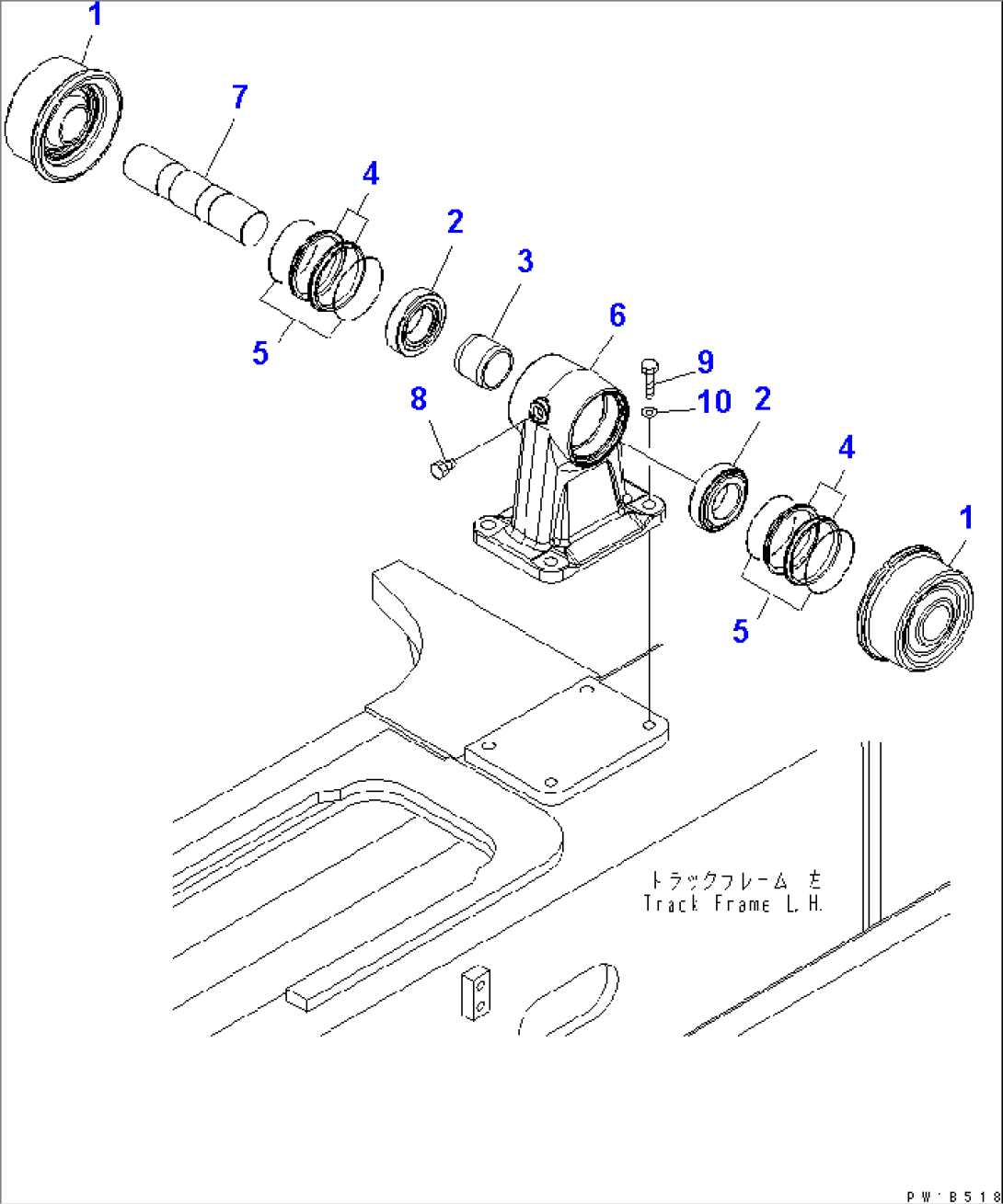 TRACK FRAME (CARRIER ROLLER) (L.H.)
