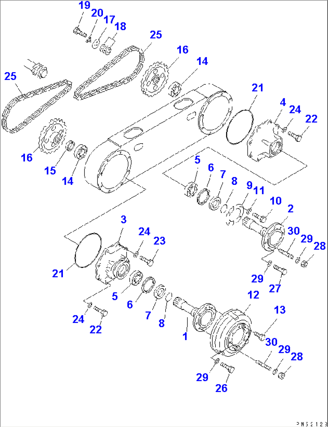 TANDEM DRIVE GEAR AND CHAIN