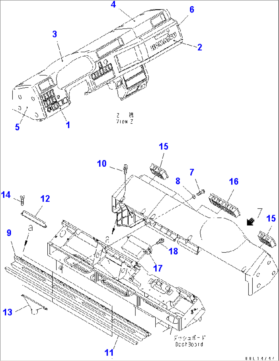 INSTRUMENT PANEL AND AIR CONDITIONER PANEL
