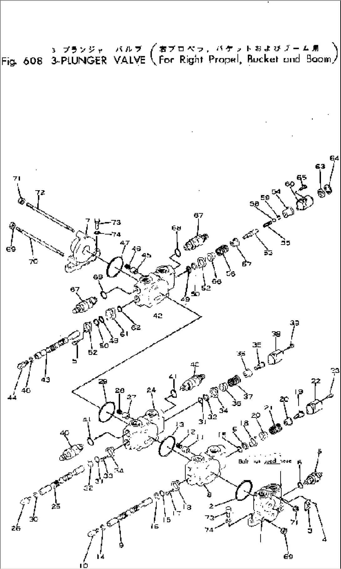 3-PLUNGER VALVE (FOR RIGHT PROPEL¤ BUCKET AND BOOM)