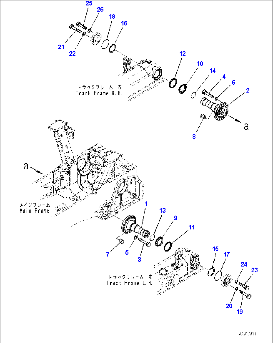 Equalizer Bar and Pivot Shaft, Shaft and Bolt (#22083-)