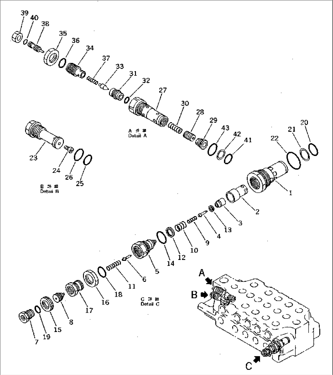 MAIN VALVE (5-SPOOL) (2/3)