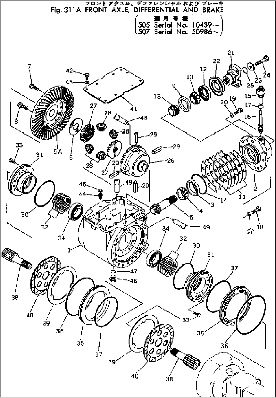 FRONT AXLE¤ DIFFERENTIAL AND BRAKE(#10439-)