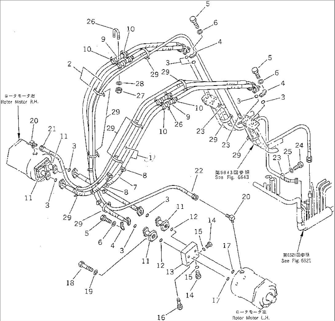 HYDRAULIC PIPING (ROTOR REVOLUTION) (4/4)