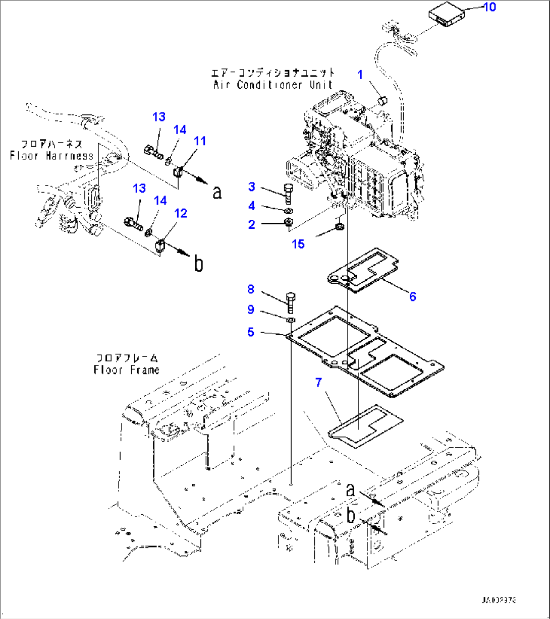 ROPS Cab, Air Conditioner Unit Mounting (#80001-)