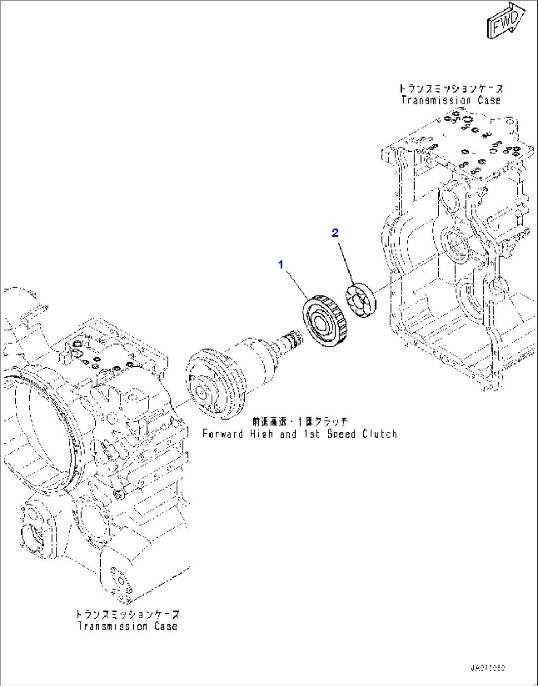 Torque Converter and Transmission, Forward High and 1st Speed Gear (#1001-)