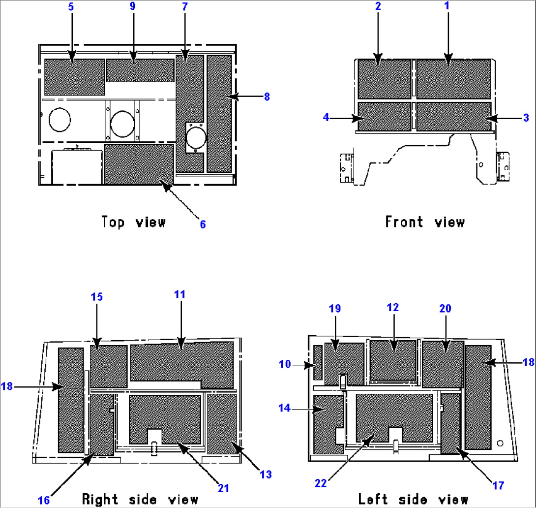 ENGINE HOOD AND SIDE COVERS INSULATION