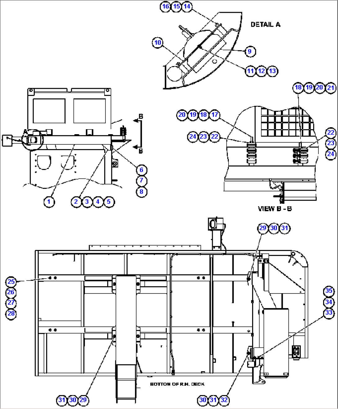 R.H. DECK MOUNTING & MISCELLANEOUS