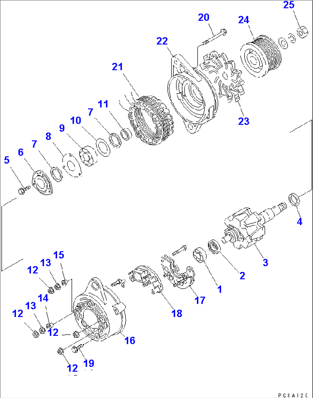 ALTERNATOR (25A) (INNER PARTS)