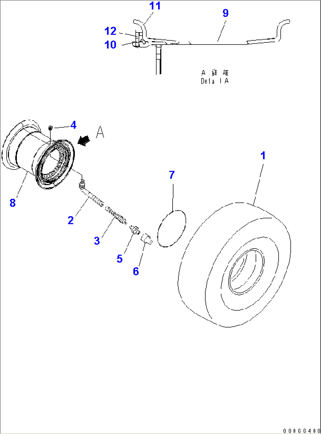 TIRE AND RIM (29.5-25-L3) (22PR) (TUBE LESS) (3-PIECE)(#55001-)