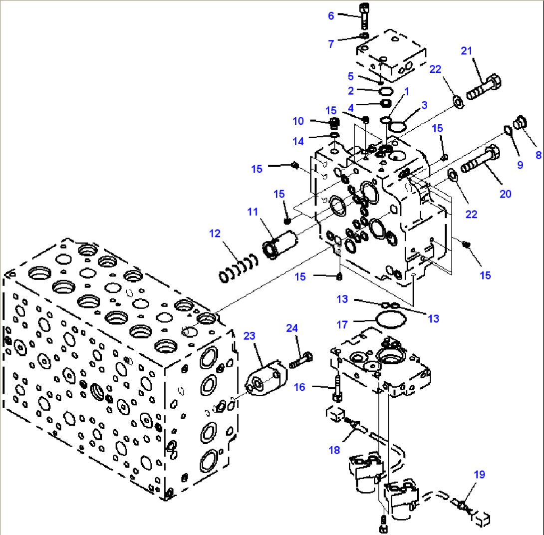 Main Control Valve, For Machine With 2-additional Actuator Circuit (14/24)(#10001-)