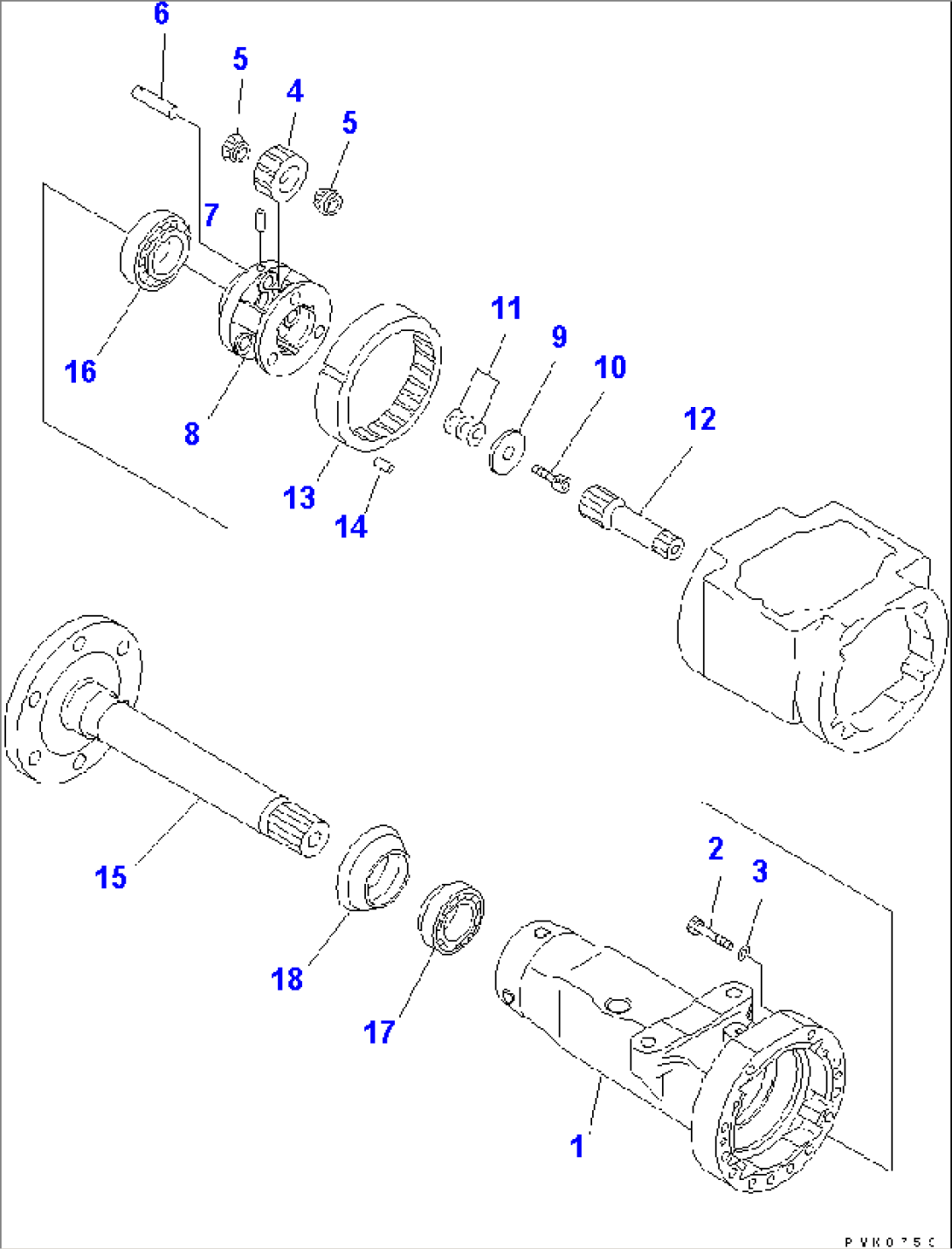 FRONT AXLE (FINAL DRIVE¤ R.H.) (EXCEPT JAPAN)