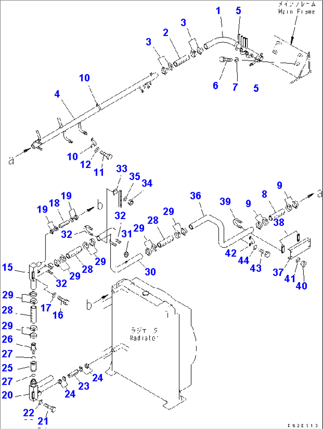 HYDRAULIC PIPING (OIL COOLER LINE) (1/2)(#11087-)