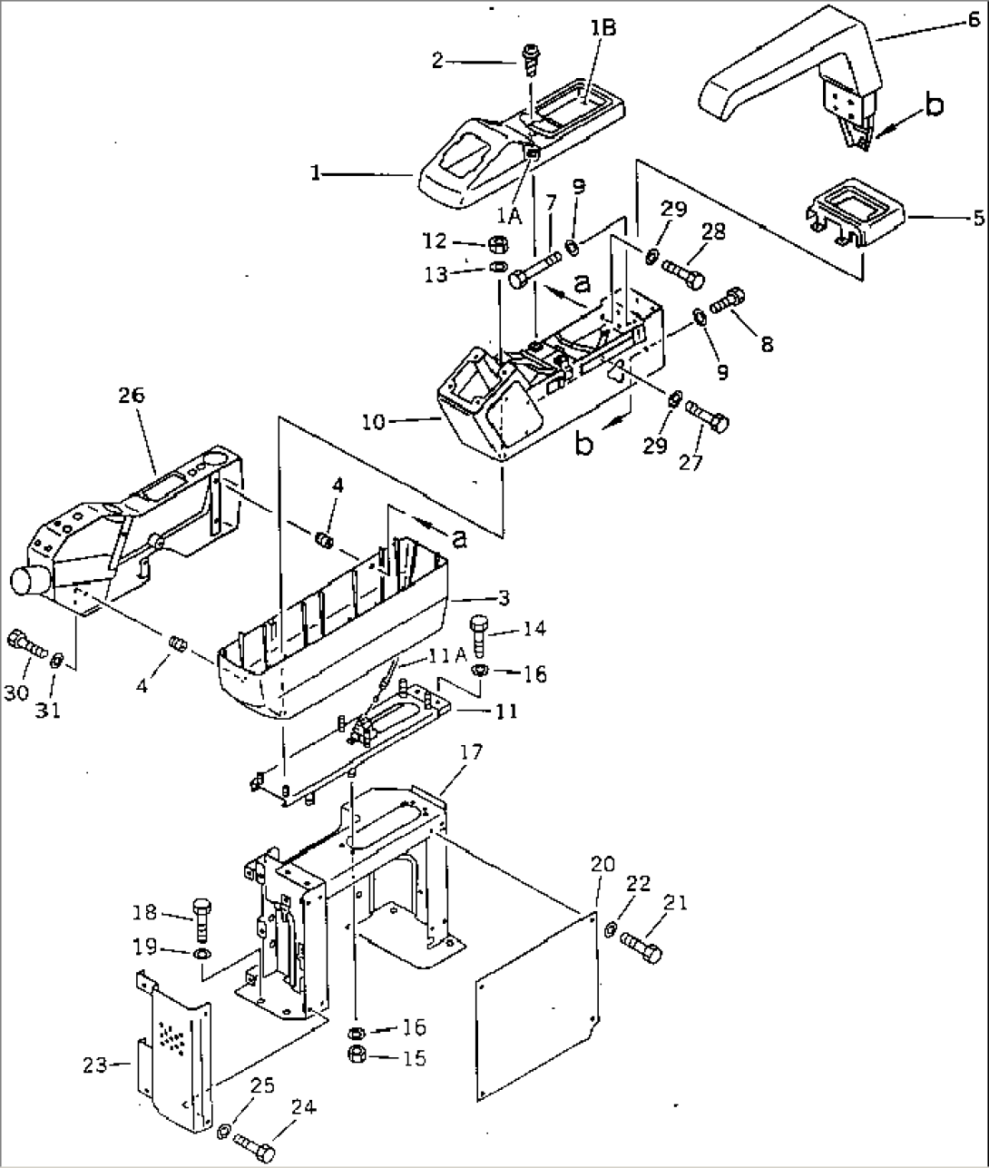 RIGHT STAND AND LEVER (FRONT SIDE) (FOR WRIST CONTROL)(#36614-)