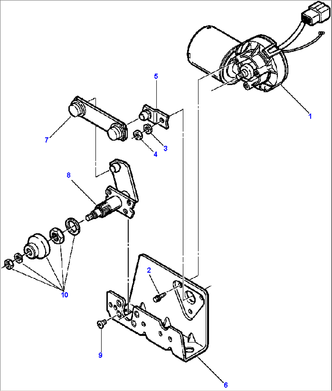 ROPS CAB REAR WINDOW WIPER MOTOR