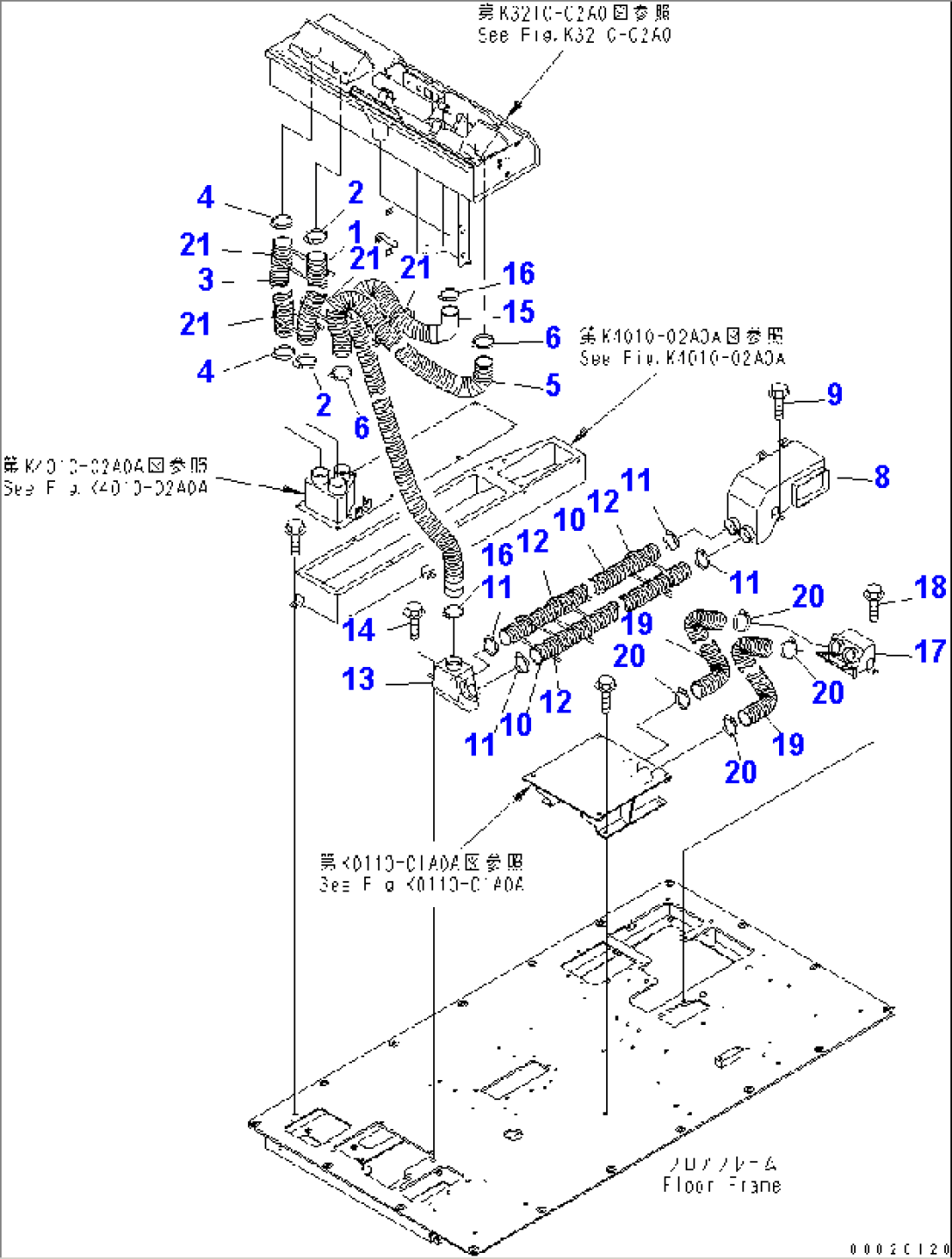 FLOOR SUB (AIR CONDITIONER¤ HEATER AND COOLER) (2/2)(#1601-)