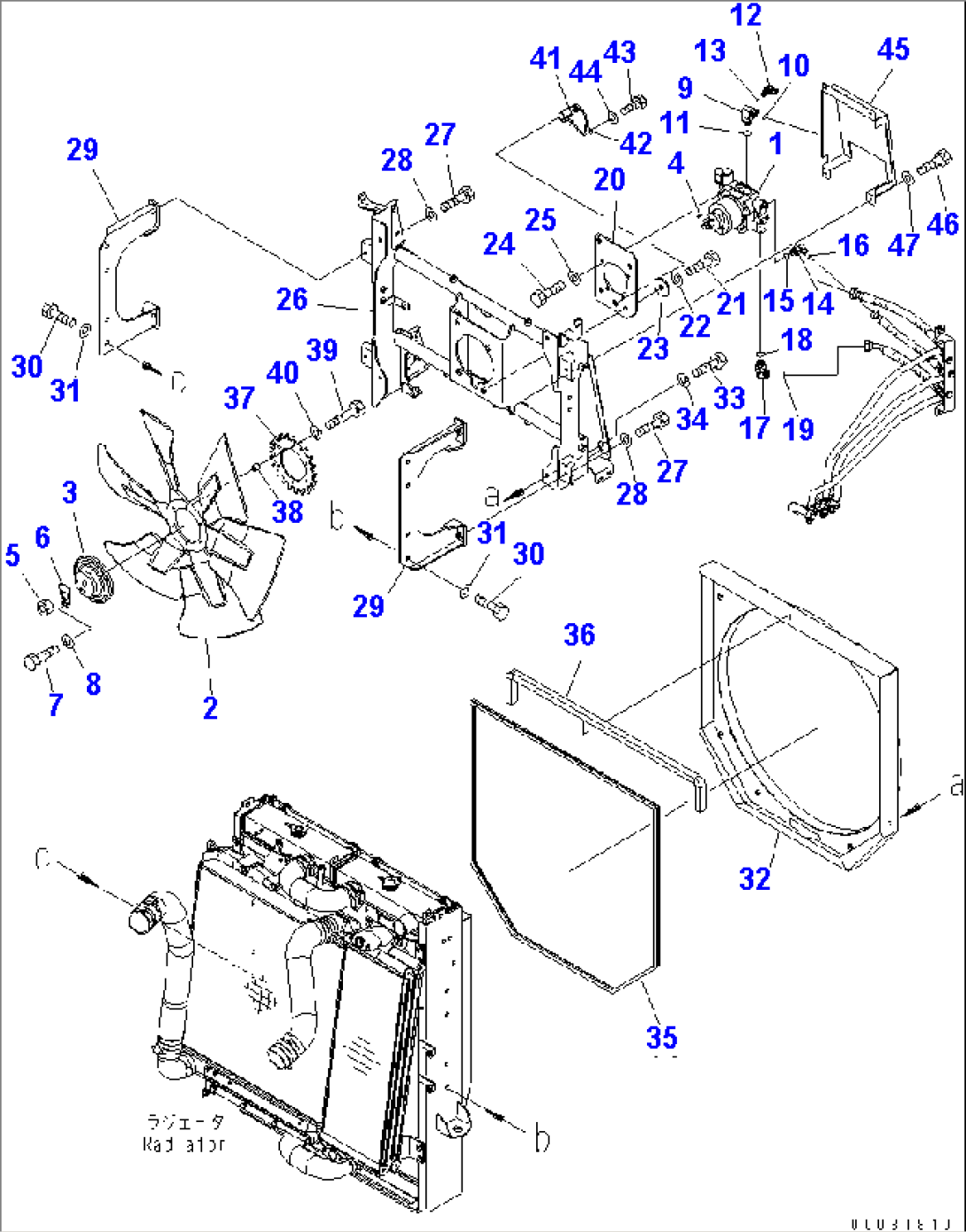 RADIATOR (FAN MOTOR AND MOUNTING PARTS)(#90001-)