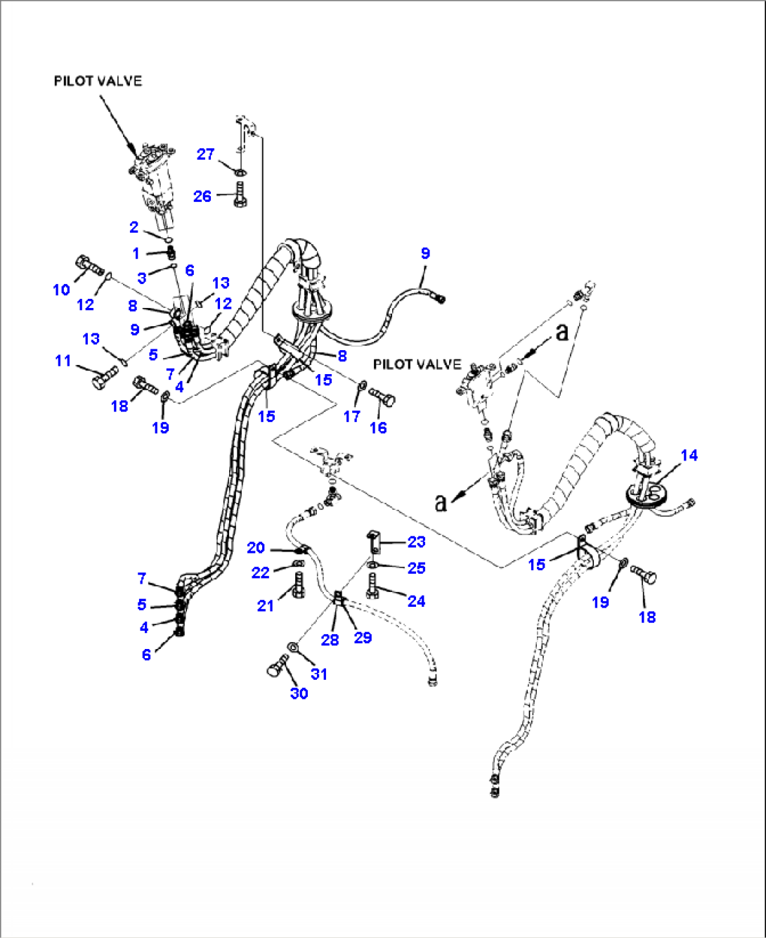 K4202-11A1 LOADER CONTROLS PPC HOSES (3-SPOOL CONTROL VALVE AND JOYSTICK STEERING) (1/2)