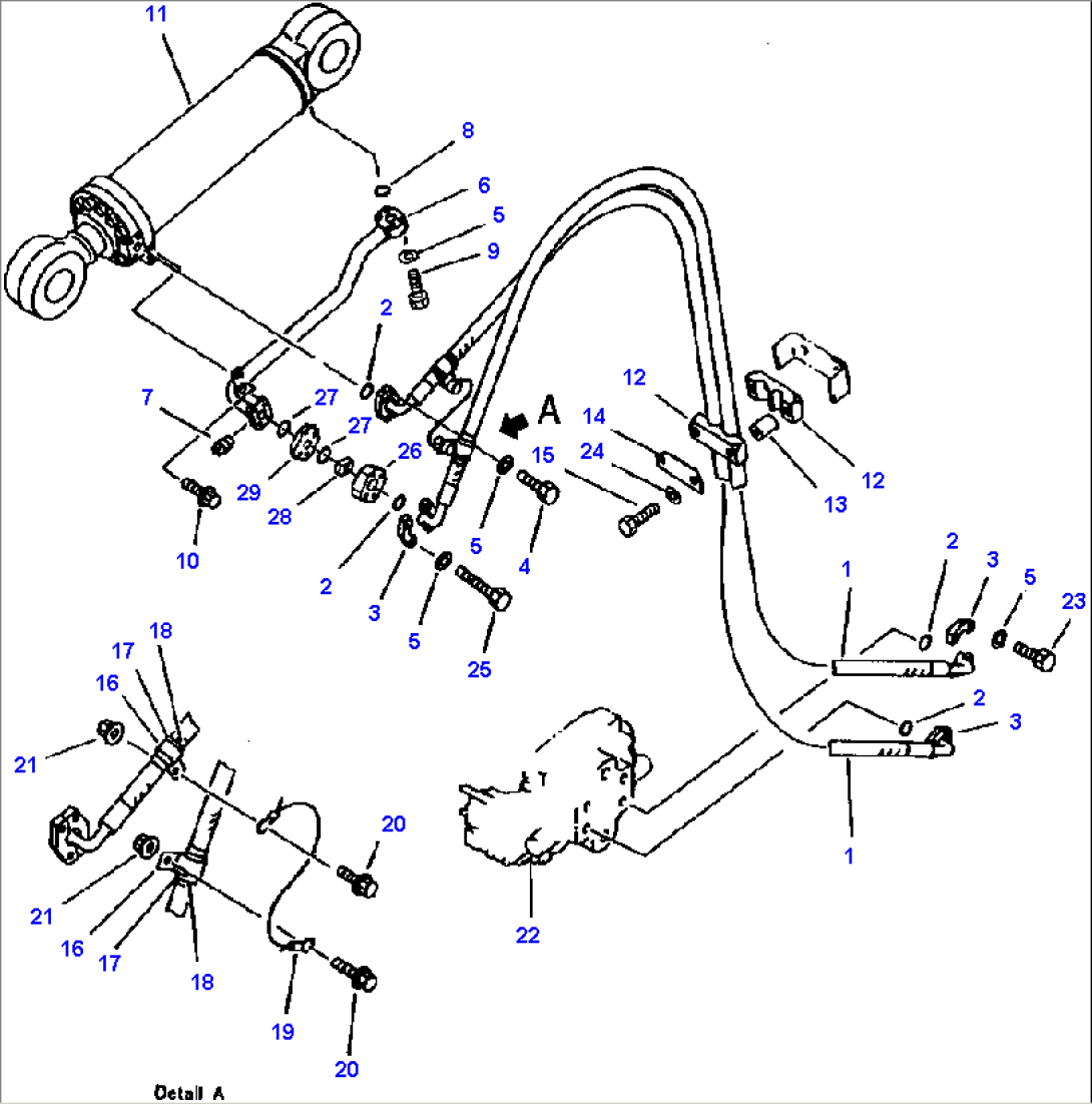 FIG NO. 6431 HYDRAULIC PIPING BUCKET CYLINDER LINE - HI-LIFT BOOM