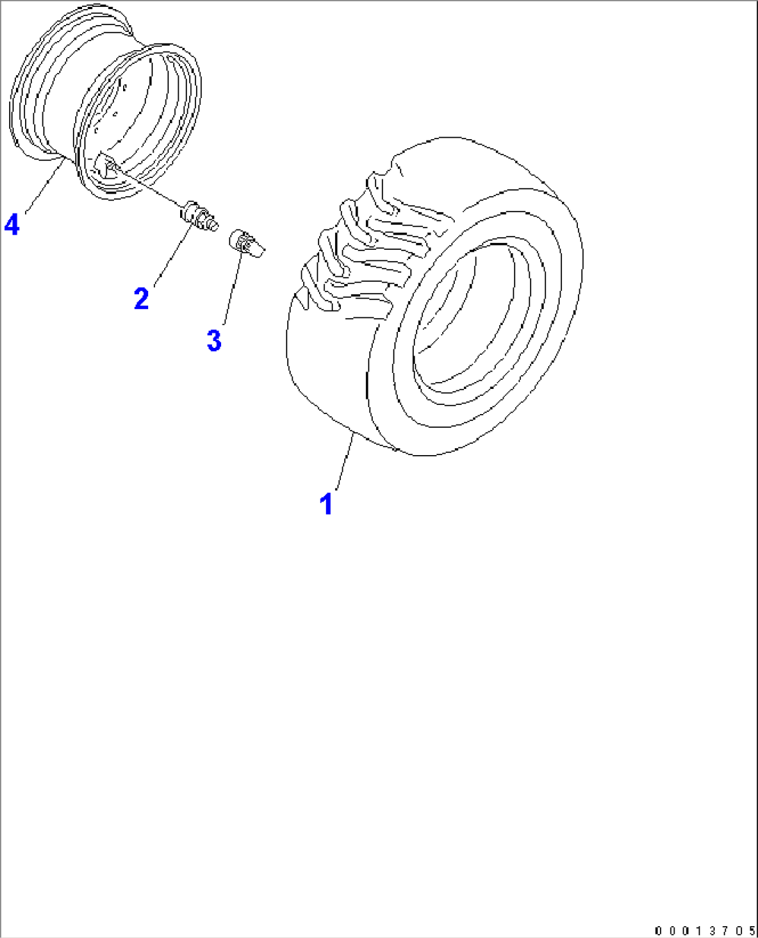 RIM AND TIRE (FOR 15.5/60-18-8PR TUBELESS TIRE)