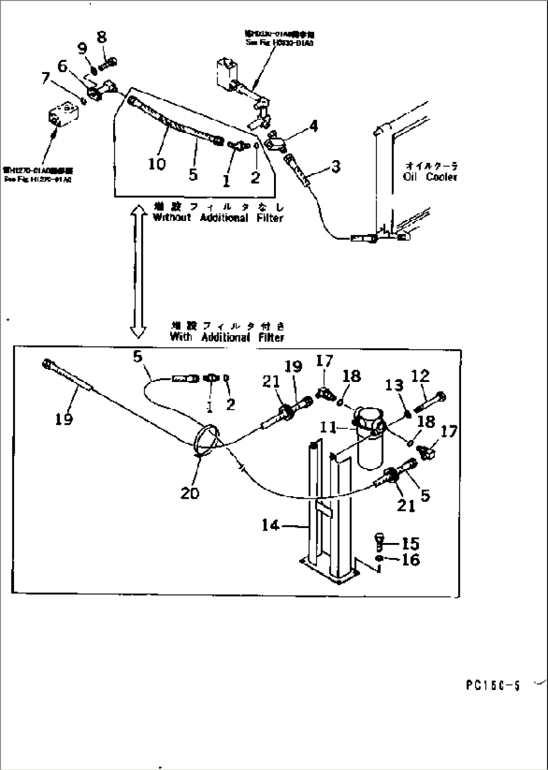 HYDRAULIC PIPING (OIL COOLER AND RETURN LINE) (2/2) (BREAKER AND OTHER ATTACHMENT)