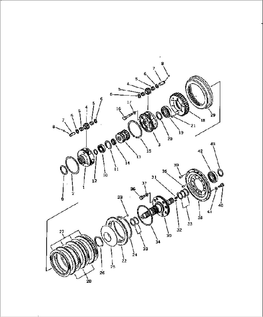 TRANSMISSOIN (1ST CLUTCH AND OUTPUT SHAFT) (MONO LEVER CONTROL SPEC.)(#82467-)