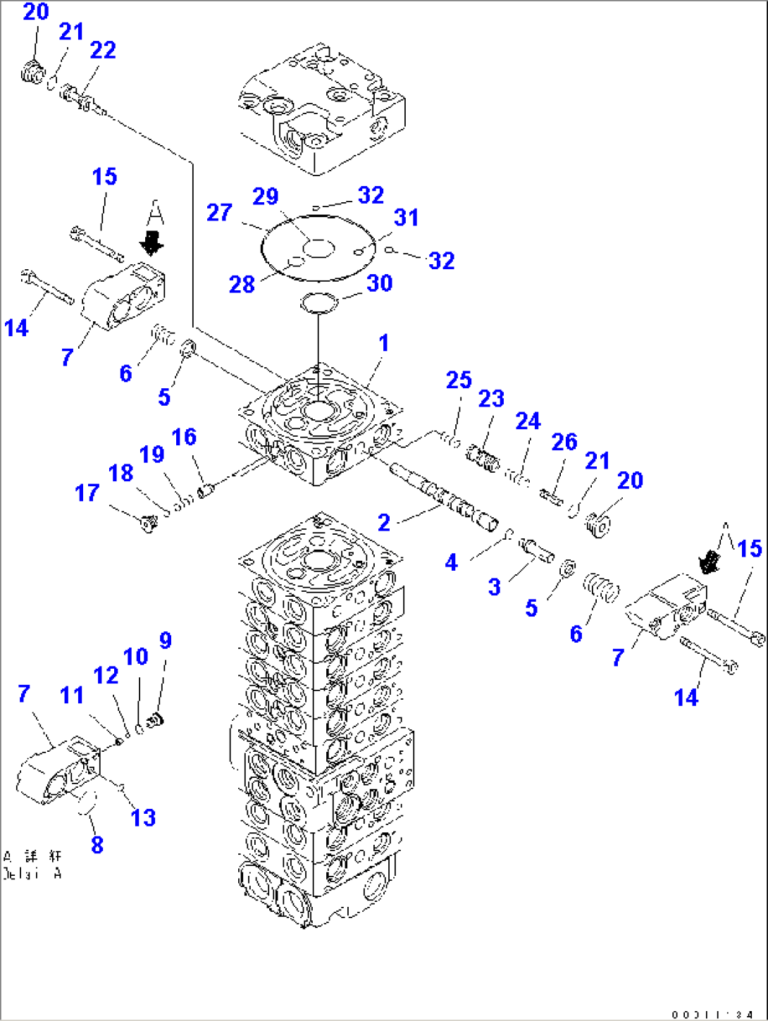 MAIN VALVE (9-VALVE) (21/22) (70L/MIN) (FOR NORTH AMERICA)