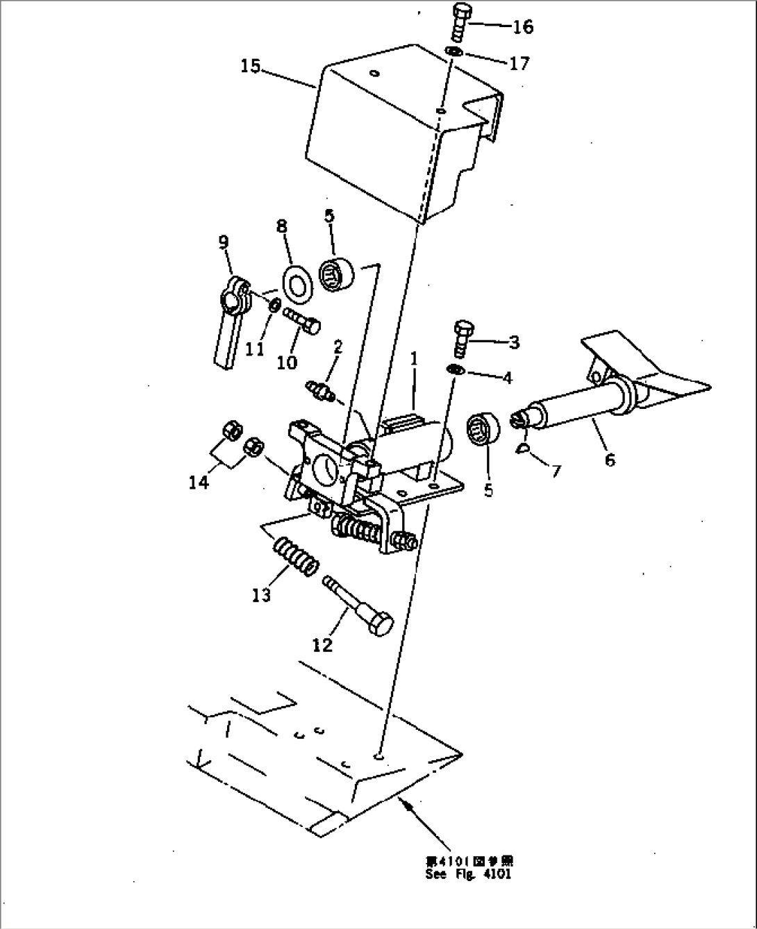 WORK EQUIPMENT CONTROL PEDAL AND LEVER (FOR ARM REVOLUTION)