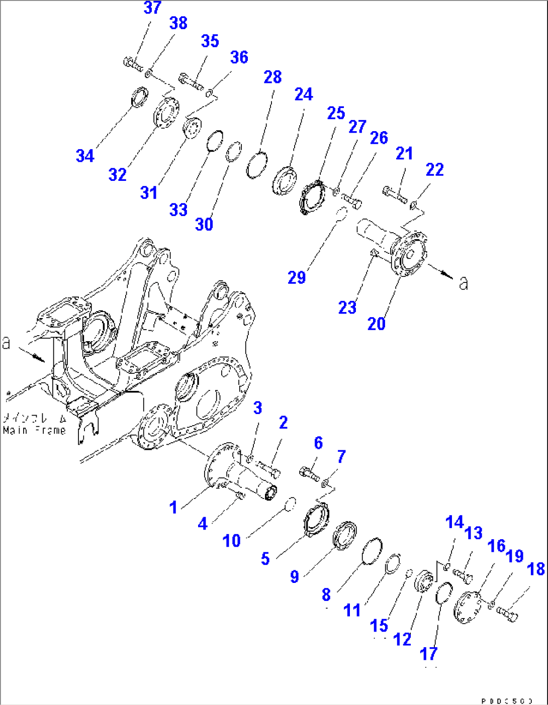 PIVOT SHAFT (7 TRACK ROLLER)(#17501-)
