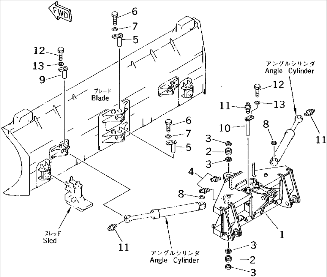 PITCH AND ANGLE SNOW PLOW (2/3) (CARRIER)(#60001-)