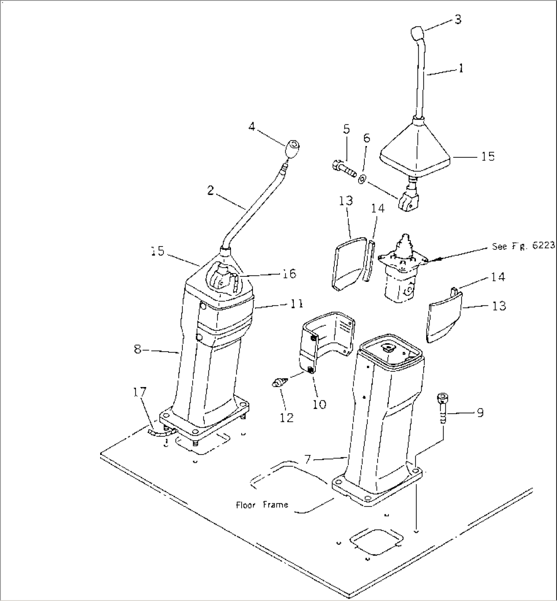 CONTROL STAND AND LEVER (FOR LONG LEVER CONTROL)