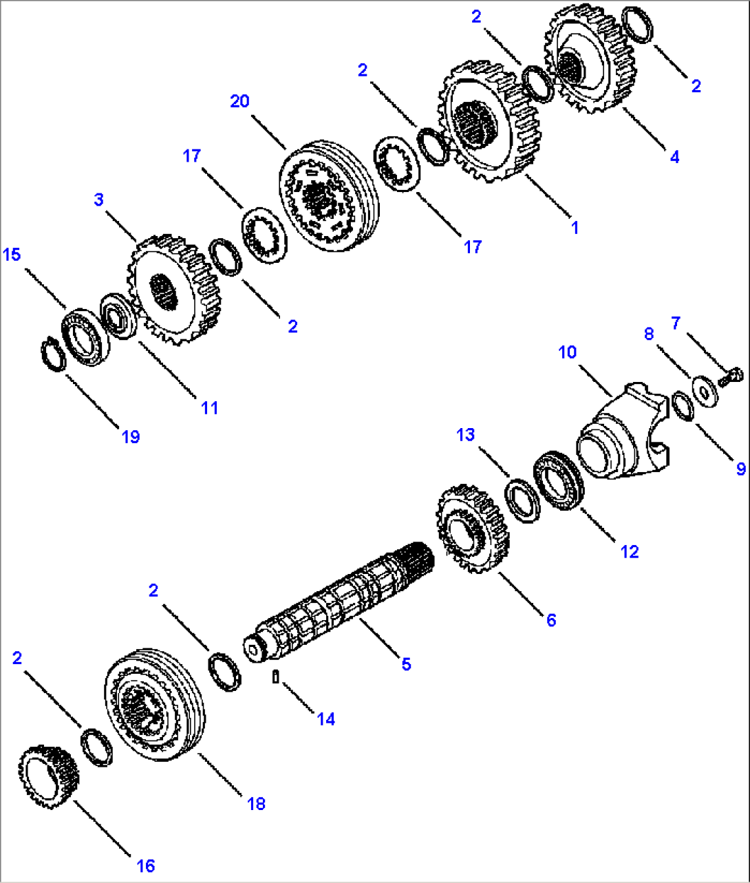FIG. F3300-02A5 TRANSMISSION - OUTPUT SHAFT