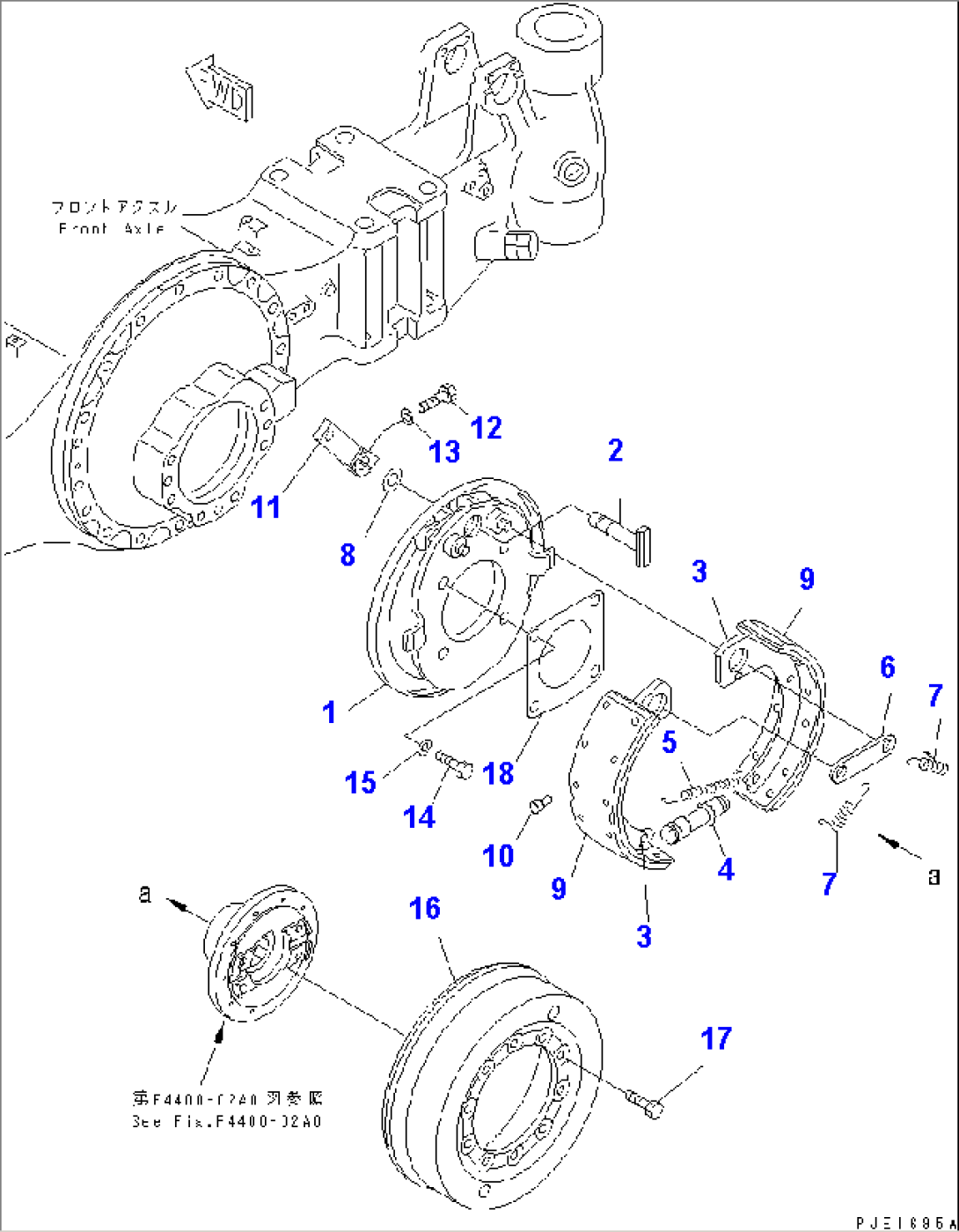 FRONT AXLE HOUSING (PARKING BRAKE)