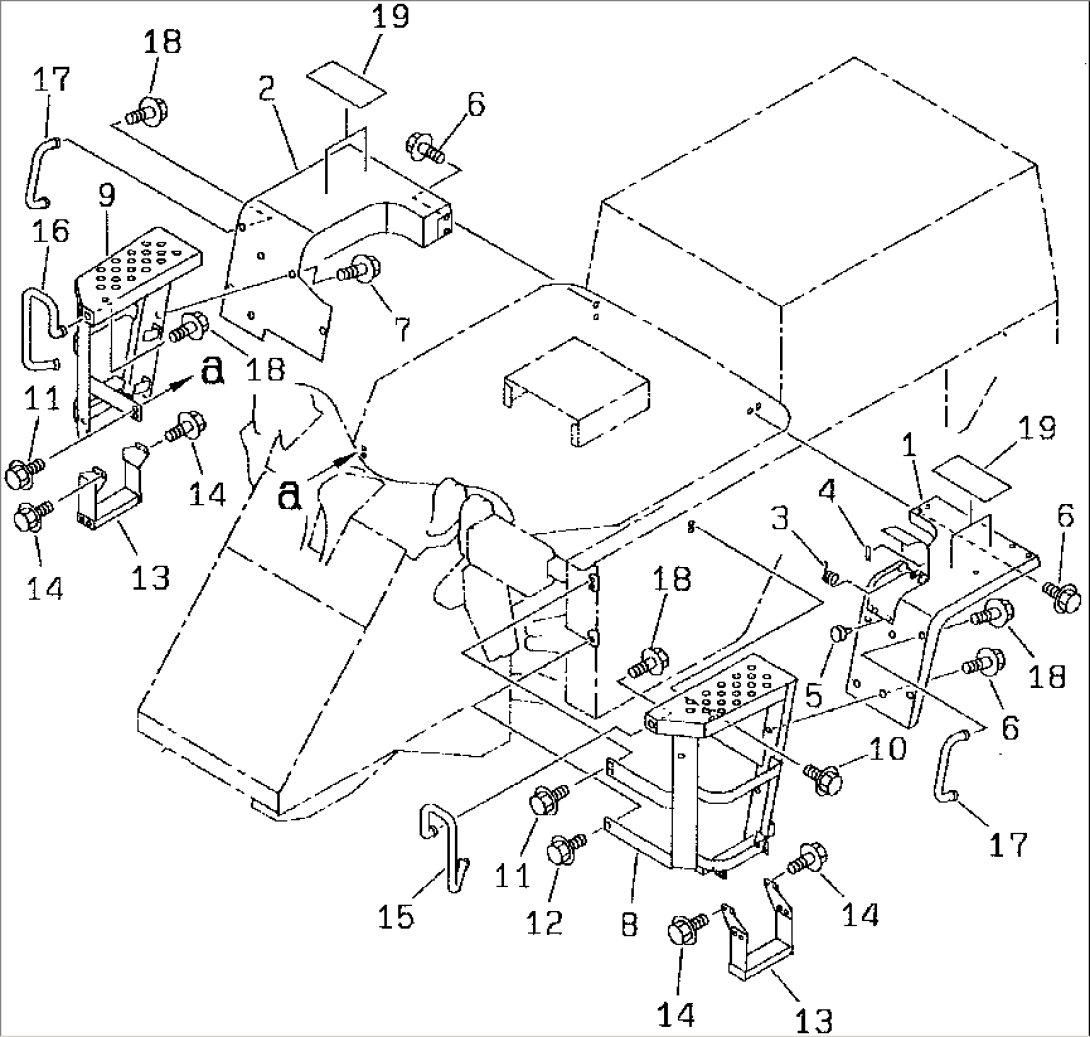 REAR FENDER AND LADDER (WITH CAB)(#50001-)