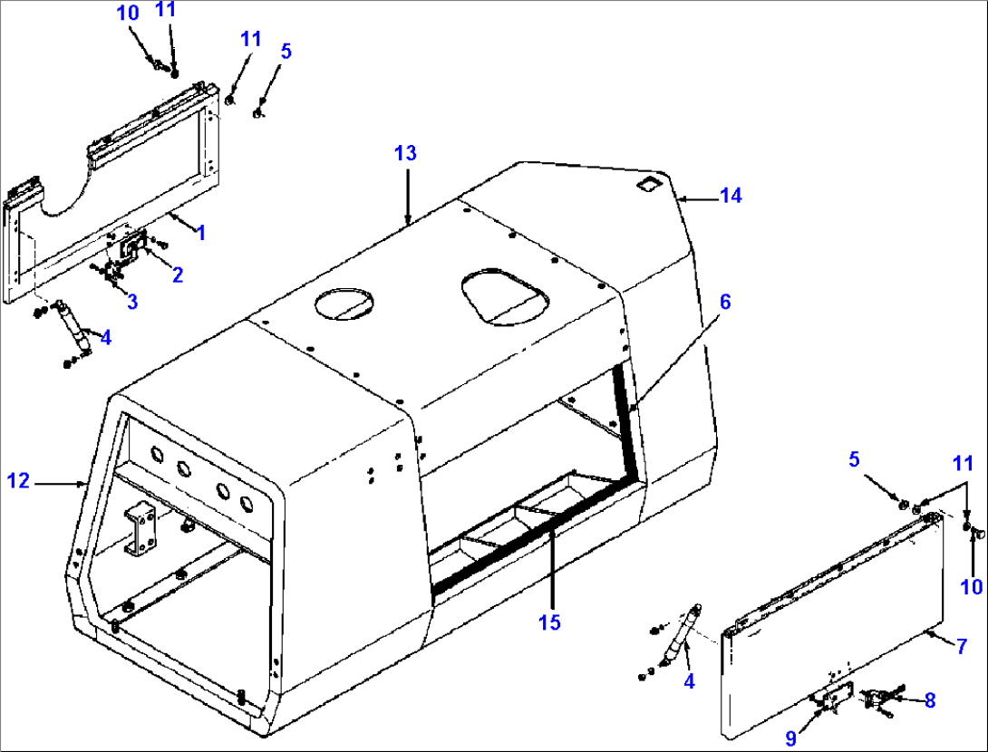 FIG. M5130-01A1 HOOD SIDE - S/N 202701 THRU 210567