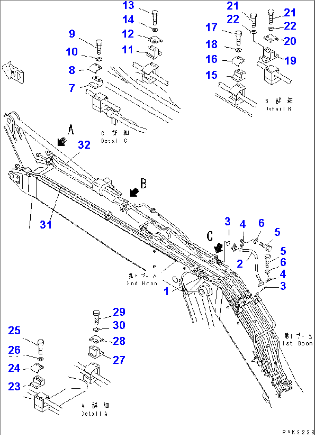 ATTACHMENT LINE (2ND BOOM LINE) (FOR 2-PIECES BOOM)