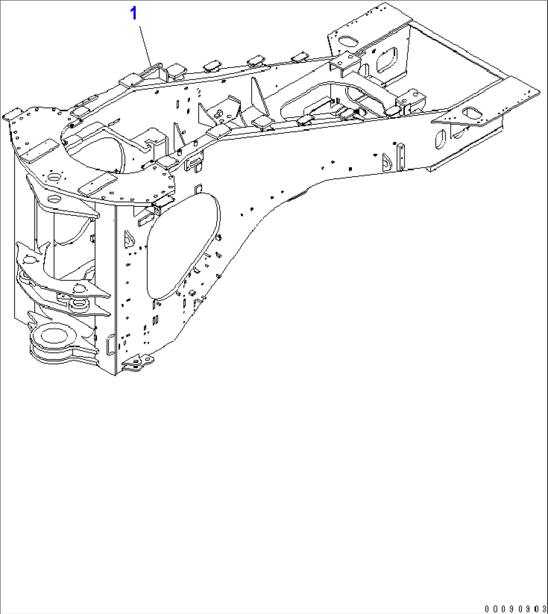 REAR FRAME (POWER TRAIN GUARD¤ FIRE SUPRESSION STAND¤ RIO TINTO SPEC.)(#50093-)