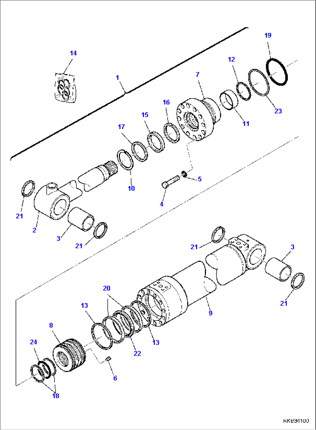 OUTRIGGER OR BLADE CYLINDER (INNER PARTS)